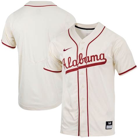 men's nike natural alabama crimson tide replica full-button baseball jersey|alabama crimson tide jersey.